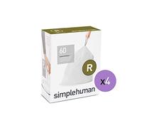simplehuman Code R Custom Fit Drawstring Trash Bags in Dispenser Packs, 30 Liter / 8 Gallon, White - 240 Liners