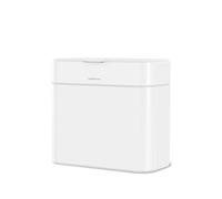 simplehuman Compost Caddy, 4L Countertop Kitchen Compost Bin with Magnetic Dock for select Bins, Soft-Seal Lid, Removable Inner Bucket, White Steel