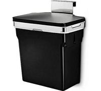 Simplehuman Cw 1643 10 L In-Cabinet Cupboard Kitchen Door Bin With Lid, Removable Bucket, Polished Heavy-Duty Steel Frame