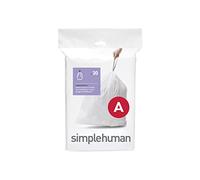 Simplehuman Bin Liners CW0160 Code A Custom Fit, White Plastic – Pack of 30 Liners