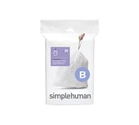 simplehuman CW0161 code B Custom Fit Bin Liners, White Plastic (Pack of 30 Liners)