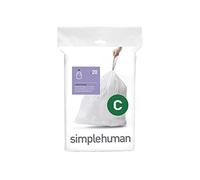simplehuman CW0162 code C Custom Fit Bin Liners, White Plastic (Pack of 20 Liners)