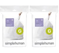 simplehuman CW0166 code G Custom Fit Bin Liners, White Plastic (Pack of 40 Liners)