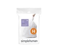 simplehuman CW0168 code H Custom Fit Bin Liners, White Plastic (Pack of 20 Liners)