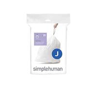 simplehuman CW0169 code J Custom Fit Bin Liners, White Plastic (Pack of 20 Liners)