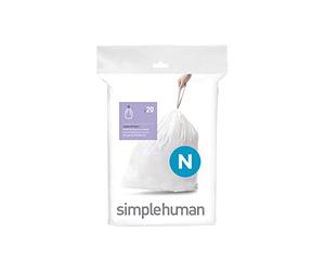 simplehuman CW0174 code N Custom Fit Bin Liners, White Plastic (Pack of 20 Liners)