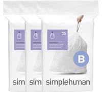 simplehuman CW0251 code B Custom Fit Bin Liner Bulk Pack, White Plastic 3 Pack