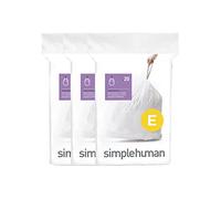 simplehuman CW0255 code E Custom Fit Bin Liner Bulk Pack, White Plastic (3 Pack of 20, Total 60 Liners)