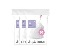 simplehuman CW0261 code M Custom Fit Bin Liner Bulk Pack, White Plastic (3 Pack of 20, Total 60 Liners)