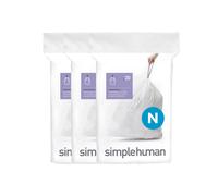 simplehuman CW0262 code N Custom Fit Bin Liner Bulk Pack, White Plastic (3 Pack of 20, Total 60 Liners)