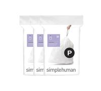 simplehuman CW0263 code P Custom Fit Bin Liner Bulk Pack, White Plastic (3 Pa...