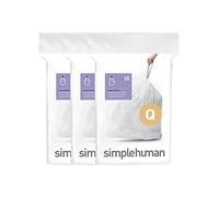 simplehuman CW0255 code E Custom Fit Bin Liner Bulk Pack, White Plastic (3 Pack of 20, Total 60 Liners)