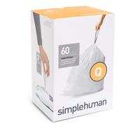 simplehuman CW0264 code Q White Plastic Custom Fit Trash Bags 3 Packs of 20