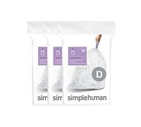simplehuman CW0278 code D Custom Fit Bin Liner Bulk Pack, Clear Plastic (3 Pack of 20, Total 60 Liners)