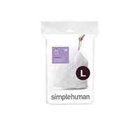 Simplehuman CW0405 Code L Custom Fit Bin Liners, White Plastic (Pack of 20 Liners)