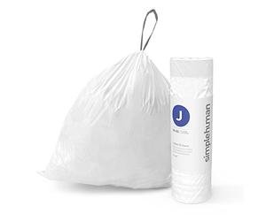 simplehuman CW0411 code J Custom Fit Bin Liner Bulk Roll Pack, White Plastic (8 Roll Pack of 30, Total 240 Liners)