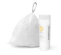 simplehuman CW0414 code Q Custom Fit Bin Liner Bulk Roll Pack, White Plastic (8 Roll Pack of 30, Total 240 Liners)