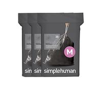 simplehuman CW0554 code M Odorsorb Custom Fit Odour Absorbing Bin Liner Bulk Pack, Black Plastic (3 Pack of 20, Total 60 Liners)