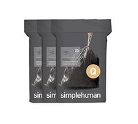 simplehuman CW0555 code Q Odorsorb Custom Fit Odour Absorbing Bin Liner Bulk Pack, Black Plastic (3 Pack of 20, Total 60 Liners)