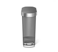 simplehuman CW1391 40L Slim Kitchen Pedal Bin with Liner Rim, Silent Soft Close Lid, Grey Plastic, W 51.30cm x H 61.50cm x D 26.00cm
