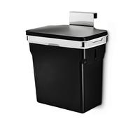 simplehuman CW1643 10L In-Cabinet Cupboard Kitchen Door Bin with Lid, Removable Bucket, Polished Heavy-Duty Steel Frame
