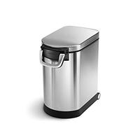 simplehuman Pet Food Storage Bin, Brushed Chrome, 25L