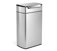 Simplehuman 40L Rect. Touch-bar Bin, Brushed