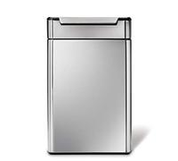 simplehuman CW2018 48L (24/24) Rectangular Touch-Bar Recycling Kitchen Bin, Easy Open Touch-Bar, Stay-Open Lid, Inner Buckets, Space-Efficient Hinge, Fingerprint-Proof, Brushed Stainless Steel