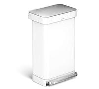 Simplehuman 45L Rect. Bin W/ Liner Pocket, White
