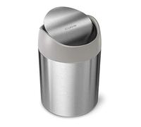 simplehuman CW2084 1.5L Mini Bin, Kitchen Tabletop, Desktop or Dressing Table, Balanced Swing Lid, Lift-Off Lid, Easy to Clean, Fingerprint-Proof, Brushed Stainless Steel