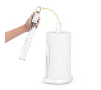 Simplehuman Kitchen Roll Holder With Built In Spray Bottle Pump, White Steel