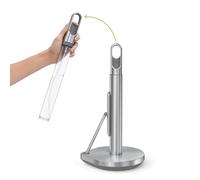 simplehuman Kitchen Roll Holder with Spray Pump, Free Standing, Easy One Sheet Tear, Weighted Base (Fits Kitchen Rolls Measuring 23-28cm), Brushed Stainless Steel, KT1196