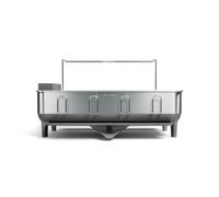 Simplehuman Kt 1181 Steel Frame Dish Rack, Kitchen Drainer, Drip Tray, 360 Swivel Spout, Wine Glass & Cutlery Holder, Rustproof