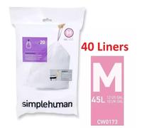 simplehuman Bin Liners, Size M, Three Packs of 20