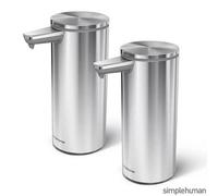 Simplehuman Motion Sensor Soap Pump 2-Pack Touch-Free, Brushed Stainless Steel, Variable Dispense, No Batteries, 266Ml Each
