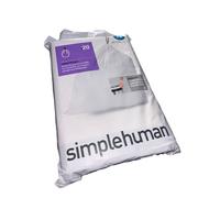 Simplehuman Code N Custom Fit Bin Liners, Pack Of 20, White, White