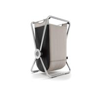 simplehuman single x-frame laundry hamper, 100% recycled polyester removable laundry baskets with easy carry handles, heavy-gauge steel frame, chrome, 65L