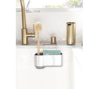 simplehuman KT1116 Kitchen Sink Caddy Organiser Holder Tidy, With Suction Cups, Wire Ledge Hanger, Extends To Hold Longer Brushes, Sponge Storage, Rustproof, Brushed Stainless Steel