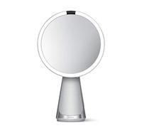 simplehuman ST3044 20cm Sensor Mirror Hi-Fi, Premium Sound and Alexa, 5x Magnification, LED Tru-Lux Light, Mains Powered, Brushed Stainless Steel