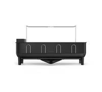 simplehuman Steel Frame Dishrack, Large Capacity Dish Drainer Rack, 360º Easy Drain Swivel Spout, Cutlery & Wine Glass Holder, Anti-Residue Coating, Moisture Control Surface, Matte Black