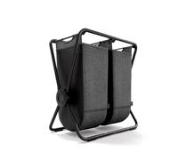 simplehuman X-Frame Hamper, Double Compartment Laundry Basket for Bedroom Bathroom, Heavy-Gauge Steel Frame, Stain & Odour Resistant Machine Washable Bags, Easy Carry Steel Handles, Matte Black