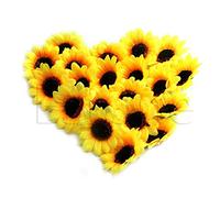 SimpleLife 20 Piece Artificial Flowers Sunflower Silk Heads DIY Floral Crafts Grave Home Spring Flowers