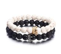 SimpleLife Crown Couples Bracelets Bangle for Men Women, Distance Bracelets | His Her Friends Relationship Beads Bracelet Lover Jewelry