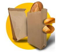 Simplelifeco UK 100 Light, Reinforced Paper Bread Bags | Brown Paper Bakery Bags for Food, Cakes & Homemade Bakes (7 x 15” + Side Gusset)