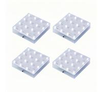 Simplelight 5 Inch Square LED Light Base - Perfect for Glass Art, Ideal Led Display for Vases, Centerpieces (5inch Square LED Vase Base Light, White), Set of 4