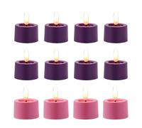 Simplelight Purple & Pink Tea Lights Candles Battery Operated, Advent Candles, Pack of 12 LED Tea Lights with Timer, Realistic Black Wick, Battery Included (Purple Pink)