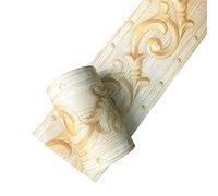 Simplemuji D PVC Self Adhesive Gold 3D Flowers Waterproof Wall Border Decor Removable Kitchen Bathroom Tiles Stciker 10cm by 5meters