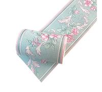 Simplemuji Self Adhesive PVC Vintage Flower 3D Waterproof Wall Border Decor Removable Kitchen Bathroom Tiles Stciker 10CM by 5M (Rose Red)