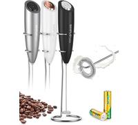 SIMPLETASTE Handheld Milk Frother with Stainless Steel Whisk & Stand