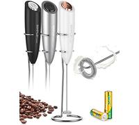 SIMPLETASTE Handheld Milk Frother with Stainless Steel Whisk & Stand
